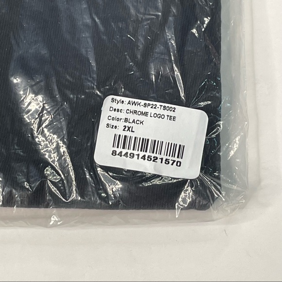 Awake New York Chrome Logo Spellout Mens 2XL Size Black Graphic Tee Shirt - Picture 6 of 6